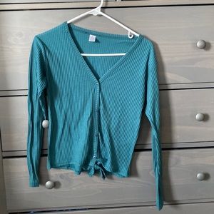 Teal ribbed Five Below long sleeve shirt